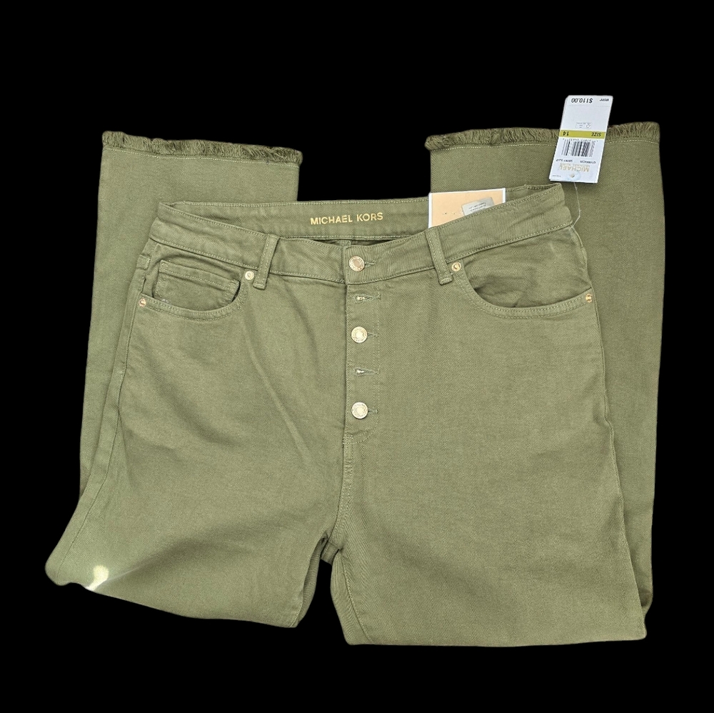 Michael Kors Olive Crop Flare Jeans